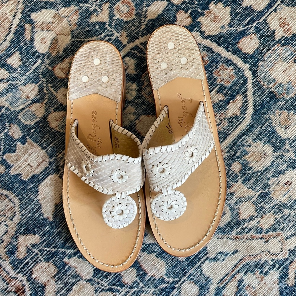 Jack Rogers White Lizard Flip Flop